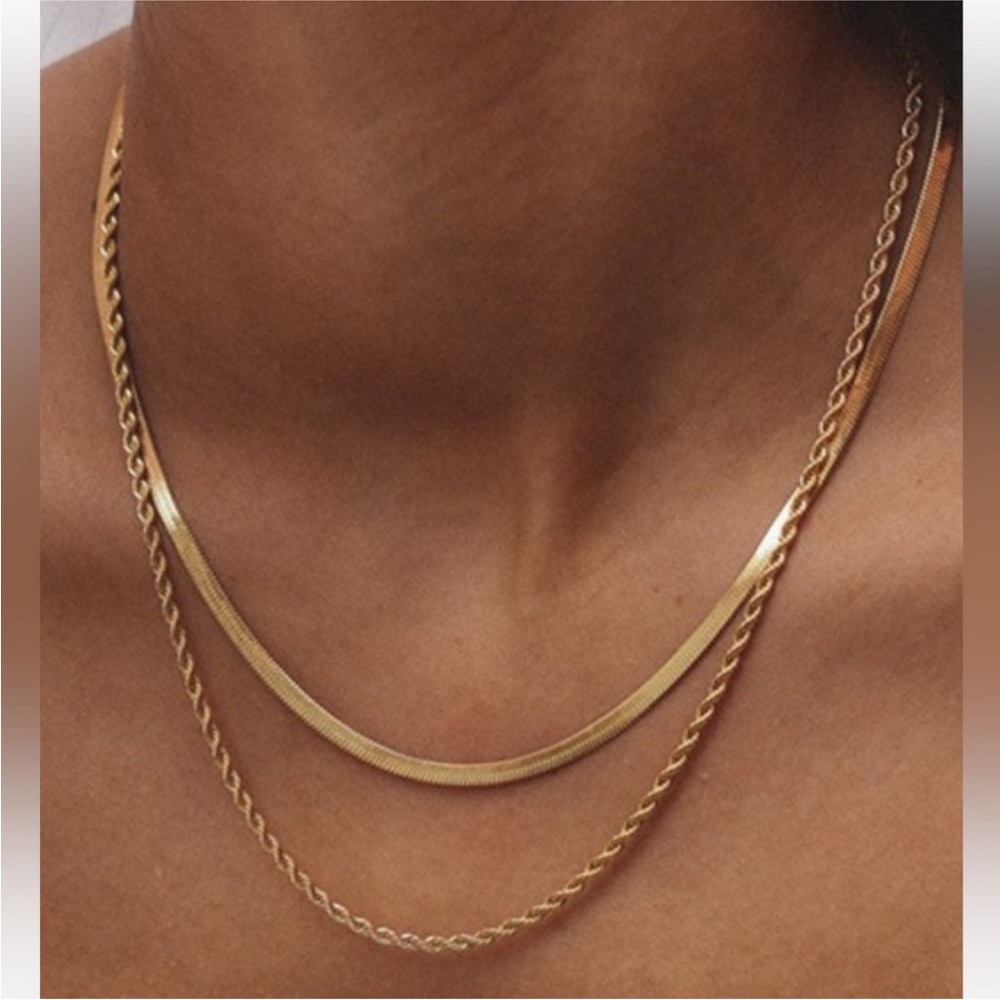 18K Gold Dipped Double Layered Necklace Timeless